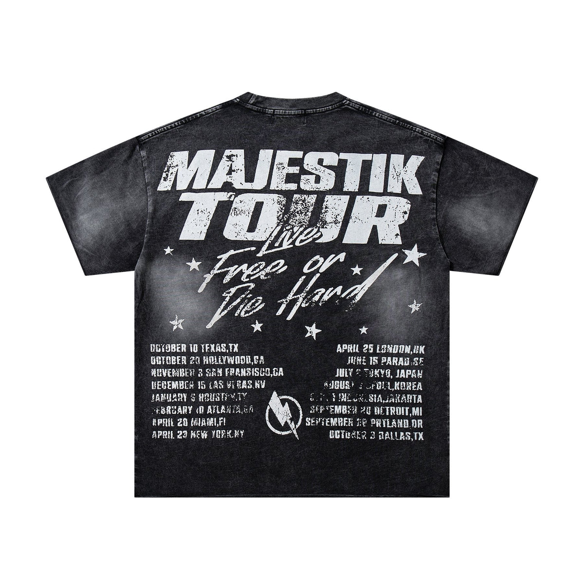 MAJESTIK Washed Black Tour Graphic T-Shirt ¡ª back