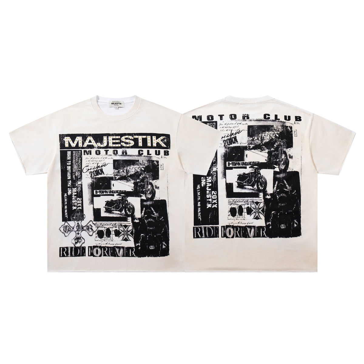 MAJESTIK Distressed Rhinestone Graphic T-Shirt ¡ª hero