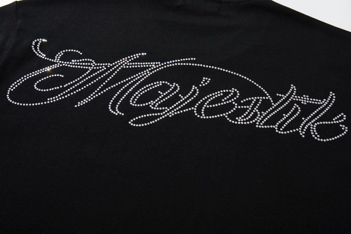 MAJESTIK Blue-Green Front & Script Back Graphic T-Shirt ¡ª detail