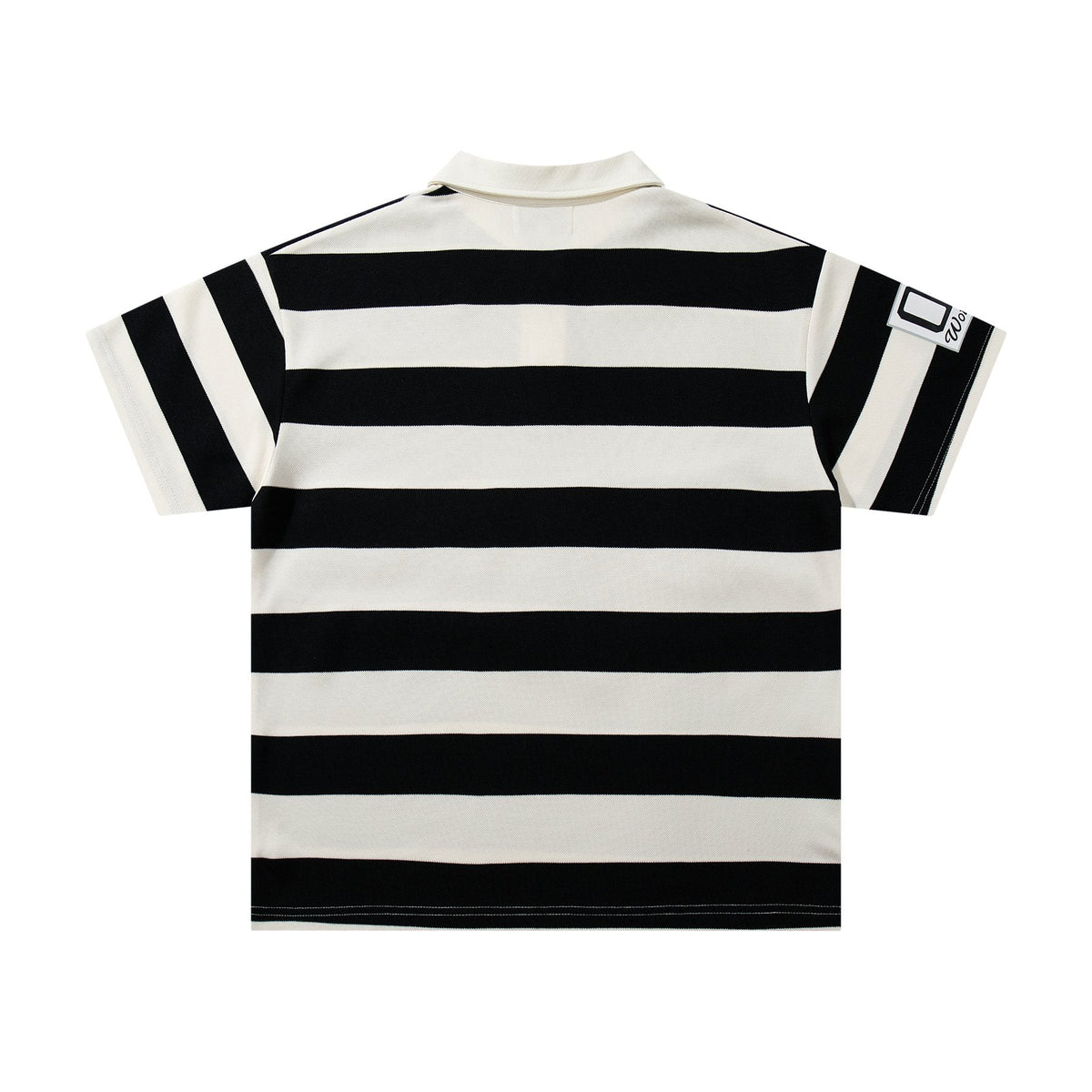 MAJESTIK Striped Crest Graphic Polo Shirt ¡ª back